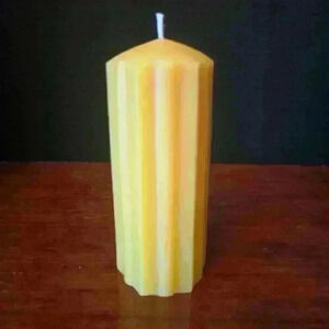 Beeswax  Starburst Pillar Candle
